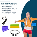 Ver imagem 4 de Kit Elástico Extensor + Corda + Tapete de Yoga + 2 Mini Band Ahead Colorido