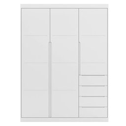 Guarda Roupa Infantil 3 Portas 4 Gavetas Lua P04 Branco - Mpozenato - 5