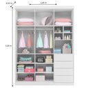 Ver imagem 4 de Guarda Roupa Infantil 3 Portas 4 Gavetas Lua P04 Branco - Mpozenato