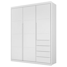 Guarda Roupa Infantil 3 Portas 4 Gavetas Lua P04 Branco - Mpozenato - 1
