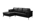 Ver imagem 1 de Sofá de Couro Asti 2 Lugares com Chaise Esquerda Preto Pigmentado - Mempra Design
