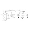 Ver imagem 3 de Sofá de Couro Asti 2 Lugares com Chaise Esquerda Preto Pigmentado - Mempra Design