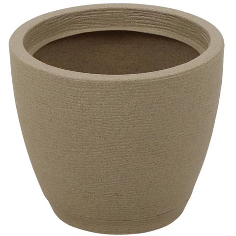 Vaso de Flor com Prato Tramontina Asteca Granito Areia 28,5cm Hall de Entrada Flores Plantas