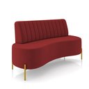 Ver imagem 1 de Sofá 2 Lugares Living 135cm Pé Ferro Dourado Maraú Veludo K01 - D'Rossi