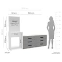 Ver imagem 3 de Cômoda Penteadeira Valência 6 Gavetas Espelho 209x160cm Cinza/Branco 250802