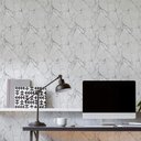 Ver imagem 2 de Papel de Parede Mármore Branco com Efeito Quebrado 04-60x300cm