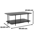Ver imagem 4 de Mesa de Centro Lógica Retangular Nacional Móveis 90cm (larg) Tampo Mdf Ébano Preto Base Metal