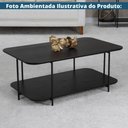 Ver imagem 5 de Mesa de Centro Lógica Retangular Nacional Móveis 90cm (larg) Tampo Mdf Ébano Preto Base Metal