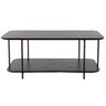 Mesa de Centro Lógica Retangular Nacional Móveis 90cm (larg) Tampo Mdf Ébano Preto Base Metal - 3