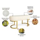 Ver mais imagens de Puff Banco Luna Versátil Branco Bouclê Pé Metal Quarto Sala