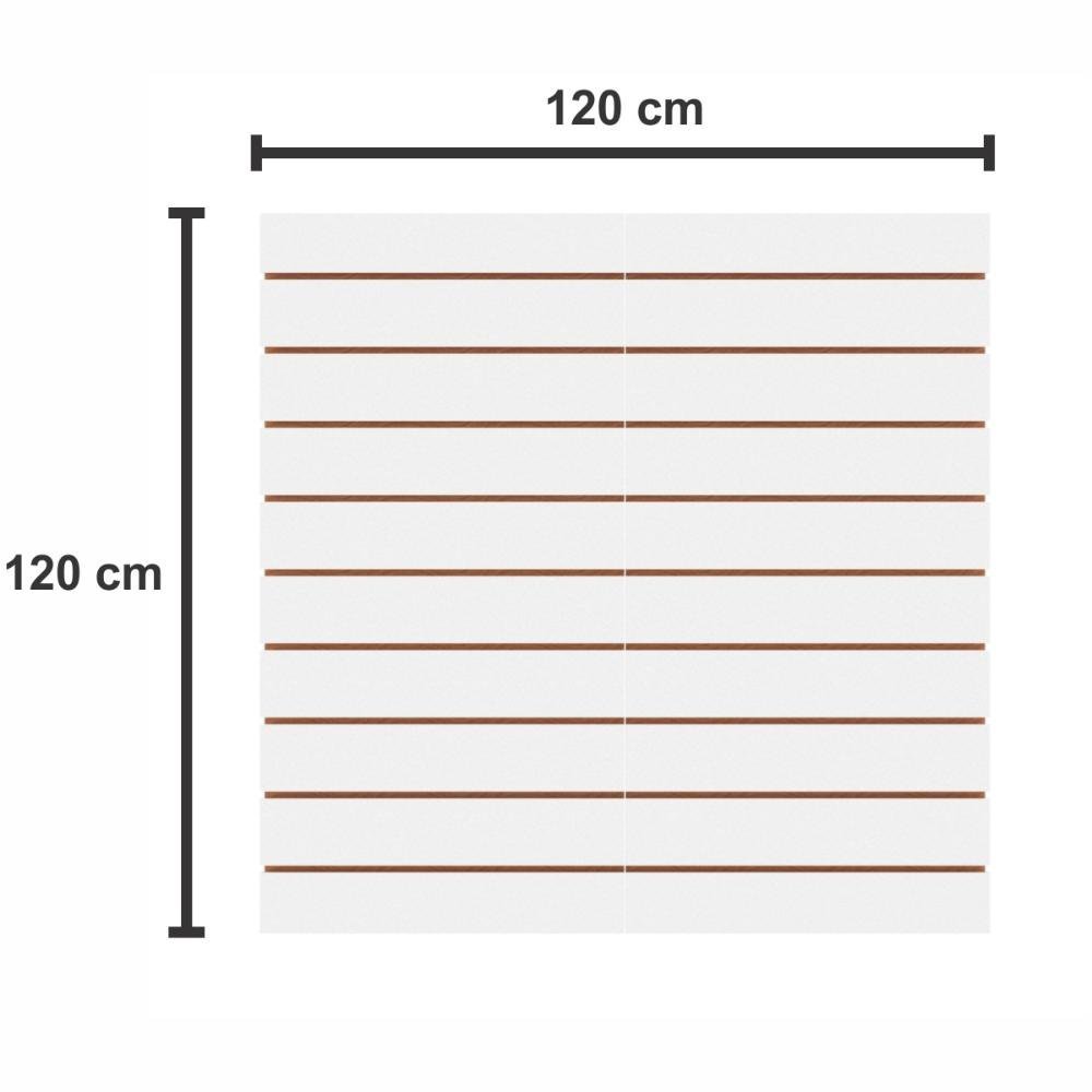 Painel Canaletado para Loja - MDF Branco - 120x120cm - 2