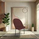 Ver imagem 2 de Kit 4 Cadeiras Poltrona de Jantar Ariel Suede Marsala Pés de Ferro Preto - Pallazio