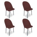 Ver imagem 1 de Kit 4 Cadeiras Poltrona de Jantar Ariel Suede Marsala Pés de Ferro Preto - Pallazio