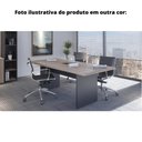 Ver imagem 2 de Mesa de Reunião Retangular 200x90cm Pé Painel Pe25 em MDP Cor Nogueira Casablanca e Base Preta