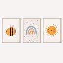 Ver imagem 2 de Kit 3 Quadros Decorativos Infantil no Ritmo da Natureza Boho Quarto Bebê Menina NO1