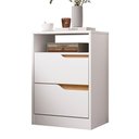Ver imagem 1 de Mesa de Cabeceira Sole 2 Gavetas Flex Branco/freijó - Móveis Albatroz