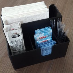 Kit 4 Porta Sachês Guardanapos Açúcar Organizadores Bancada Preto - 6