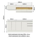 Ver imagem 4 de Armário de Cozinha Compacta 100% MDF 180 cm Branco Smart Madesa 01