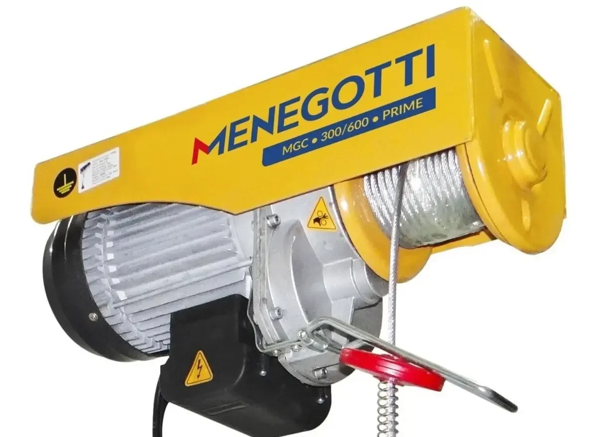 Guincho Elétrico 300 a 600kg 1500W Menegotti Profissional Cor Amarelo 220V