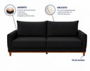 Ver imagem 2 de Sofá Lisboa Fixo 220cm - Preto