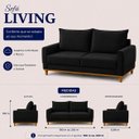 Ver imagem 3 de Sofá Lisboa Fixo 220cm - Preto
