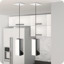 Ver imagem 4 de 2 Pendentes Industrial Inox Quadrado Moderno Luminária ELG