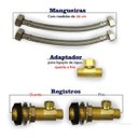 Ver imagem 7 de Torneira Misturador Lavabo Banheiro Duplo Comando Dourada
