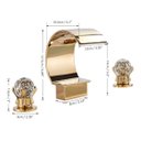 Ver imagem 4 de Torneira Misturador Lavabo Banheiro Duplo Comando Dourada