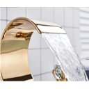 Ver imagem 3 de Torneira Misturador Lavabo Banheiro Duplo Comando Dourada