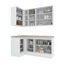 Ver imagem 3 de Lavanderia Modulada 05 Peças 100% MDF com Balcão e Aéreo Canto Reto e Tampo Branco HP/Calcare Emilly