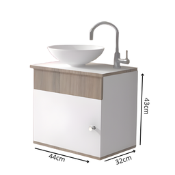 Gabinete para Banheiro de Madeira com Cuba 44cm Suspenso - 3