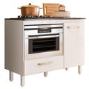 Ver imagem 1 de Balcão de Cozinha Fit 1 Porta e 1 Gaveta Branco com Tampo Mdp para Cooktop - Nicioli