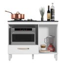Ver imagem 4 de Balcão de Cozinha Fit 1 Porta e 1 Gaveta Branco com Tampo Mdp para Cooktop - Nicioli