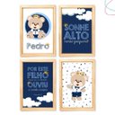 Ver imagem 4 de Kit com 4 Quadros Decorativos do Tema Ursinho Príncipe:branca