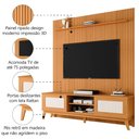 Ver imagem 3 de Rack Bancada Cairo com Painel para Tv até 75 Polegadas Egeo Cedro Ripado Impressão 3d Edn Cedro