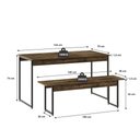 Ver imagem 4 de Mesa de Jantar com 2 Bancos Estilo Industrial Tub Carvalho Dark / Est.preta