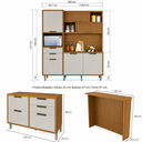 Ver imagem 5 de Cozinha Compacta Imperatriz 3 Peças + Bancada Gourmet 100% MDF Marrom/Off White - Nesher