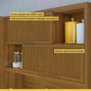 Ver mais imagens de Cozinha Compacta Imperatriz 3 Peças + Bancada Gourmet 100% MDF Marrom/Off White - Nesher