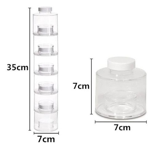 Kit 6 Porta Condimentos Temperos Empilhável Porta Tempero - 3