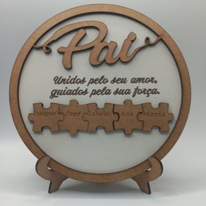 Quadro Mdf para Dia Dos Pais Frase com Nomes Dos Filhos 18x25cm