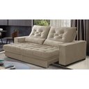 Ver imagem 2 de Sofá Retrátil e Reclinável 2,50m Pillow Top Suede Juliette Bege | Camurça