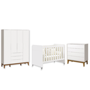 Ver imagem 2 de Quarto de Bebê Berço Evolution + Guarda Roupa 4P + Cômoda 4g Elfe Branco Fosco