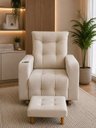 Ver imagem 5 de Poltrona de Amamentação Paris com Balanço e Puff Suede Premium | Conforto, Elegância e Qualidade