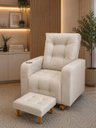 Ver imagem 1 de Poltrona de Amamentação Paris com Balanço e Puff Suede Premium | Conforto, Elegância e Qualidade