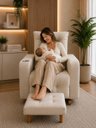 Ver imagem 2 de Poltrona de Amamentação Paris com Balanço e Puff Suede Premium | Conforto, Elegância e Qualidade