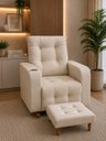 Ver imagem 3 de Poltrona de Amamentação Paris com Balanço e Puff Suede Premium | Conforto, Elegância e Qualidade