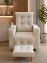 Ver imagem 4 de Poltrona de Amamentação Paris com Balanço e Puff Suede Premium | Conforto, Elegância e Qualidade