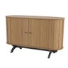 Balcão Aparador Curvo 130cm 02 Portas Tb289 Dalla Costa-freijó/preto Fosco - 2