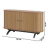 Balcão Aparador Curvo 130cm 02 Portas Tb289 Dalla Costa-freijó/preto Fosco - 4