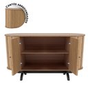 Ver imagem 3 de Balcão Aparador Curvo 130cm 02 Portas Tb289 Dalla Costa-freijó/preto Fosco